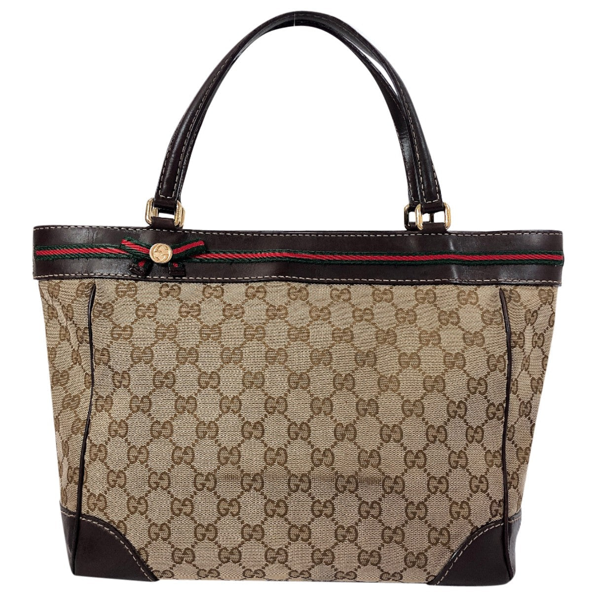 Gucci brown cloth handbag