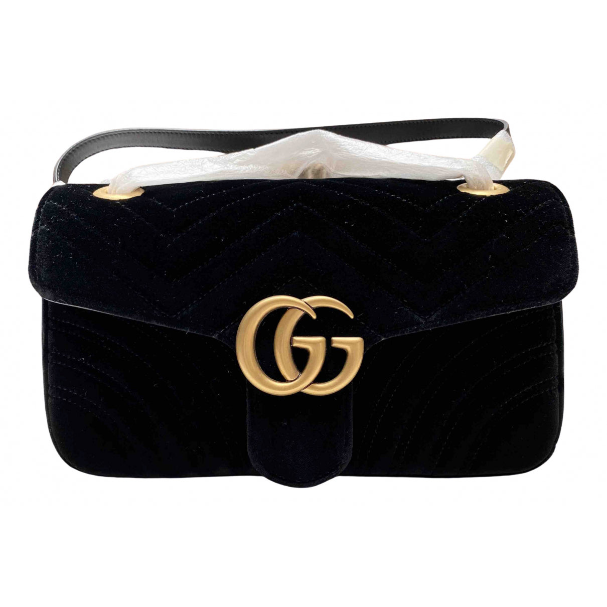 Gucci marmont black velvet handbag