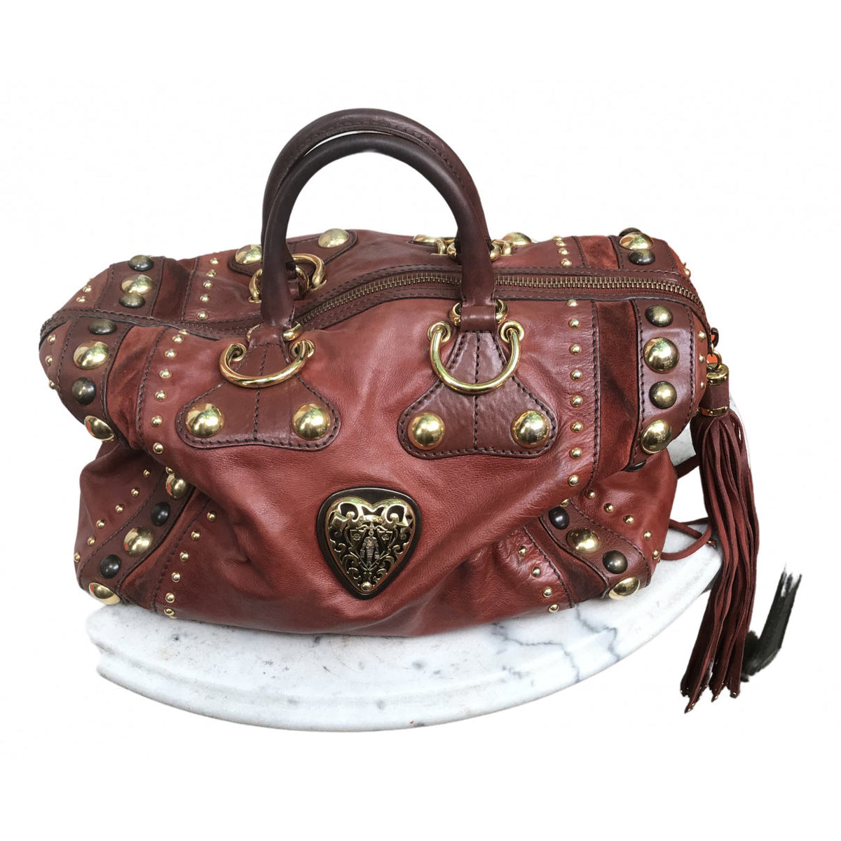 Gucci red suede handbag