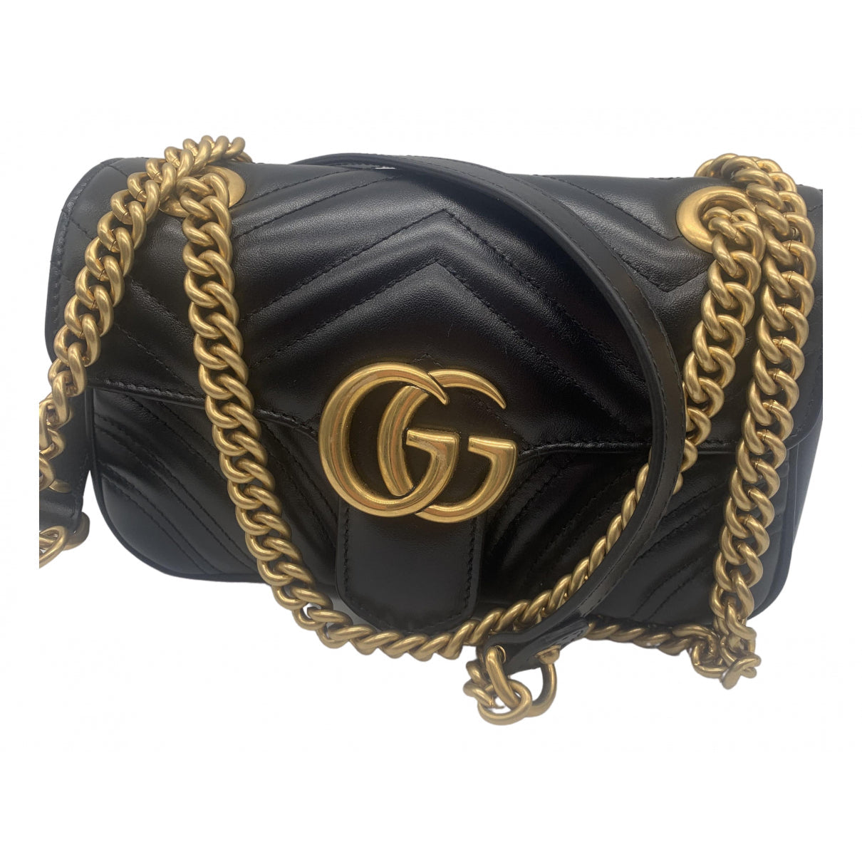 Gucci marmont black leather handbag