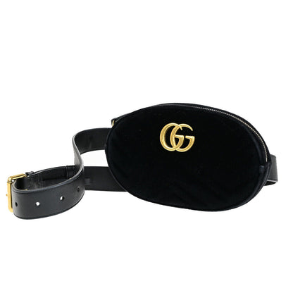 Gucci Gg Marmont Black Velvet Clutch Bag ()