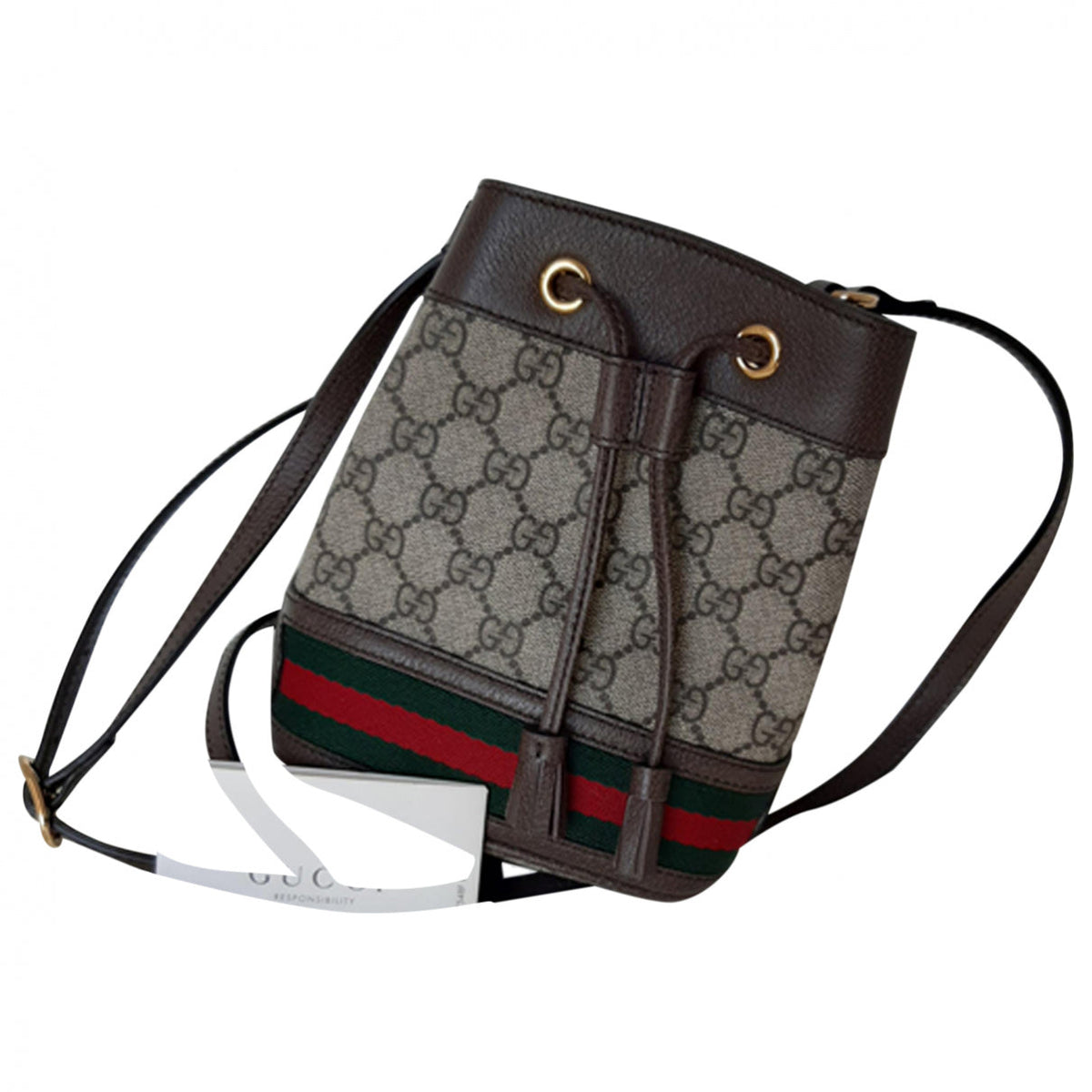 Gucci ophidia brown leather handbag