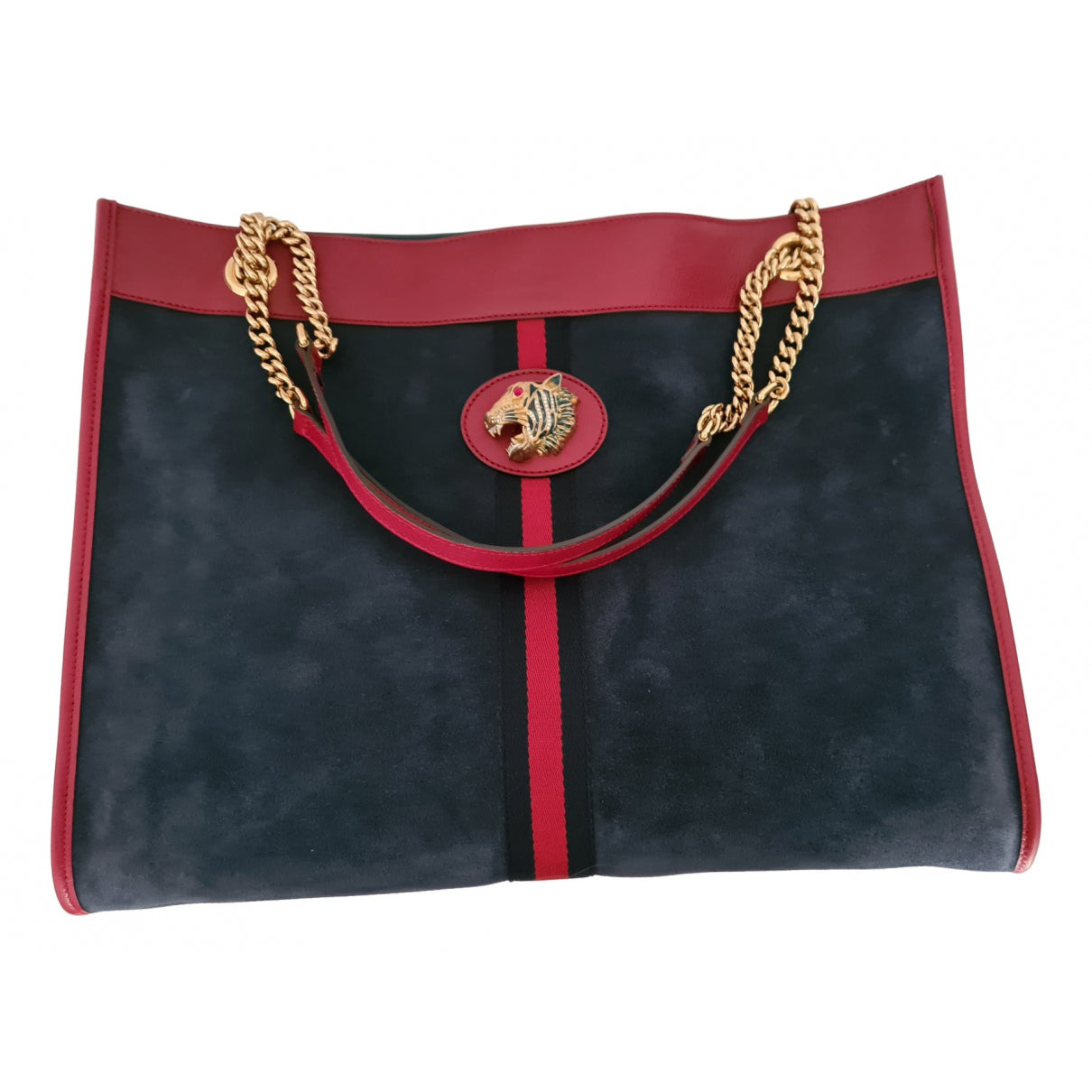 Gucci rajah blue suede handbag