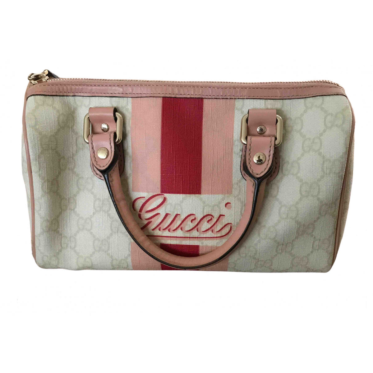 Gucci boston beige cloth handbag
