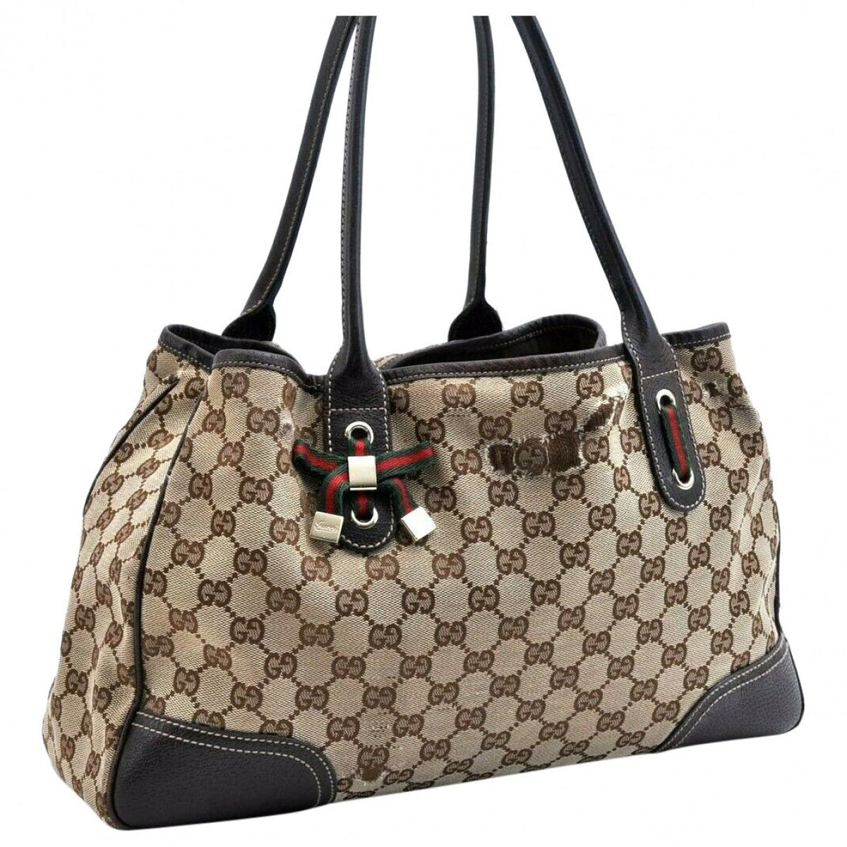 Gucci brown cloth handbag