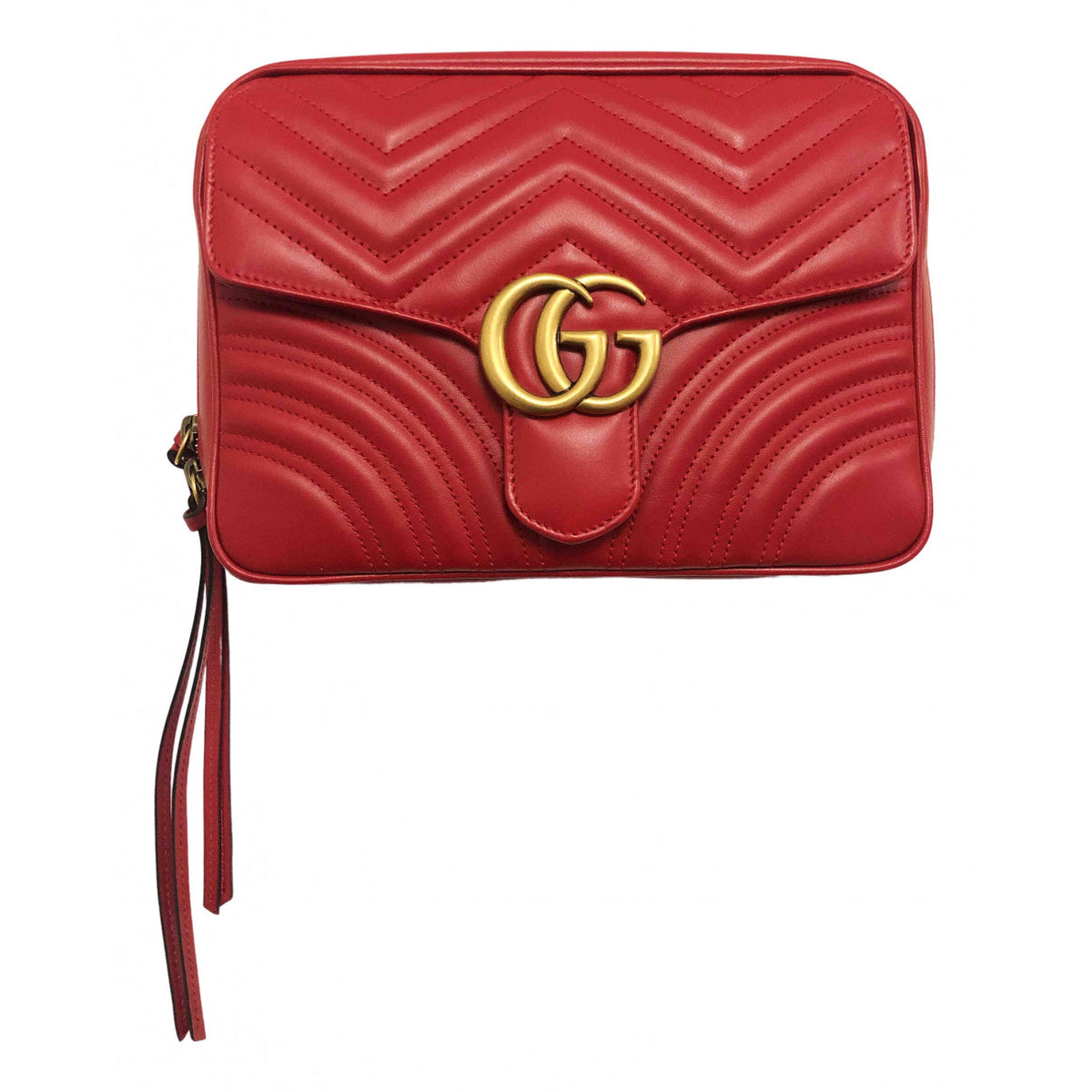 Gucci marmont red leather handbag