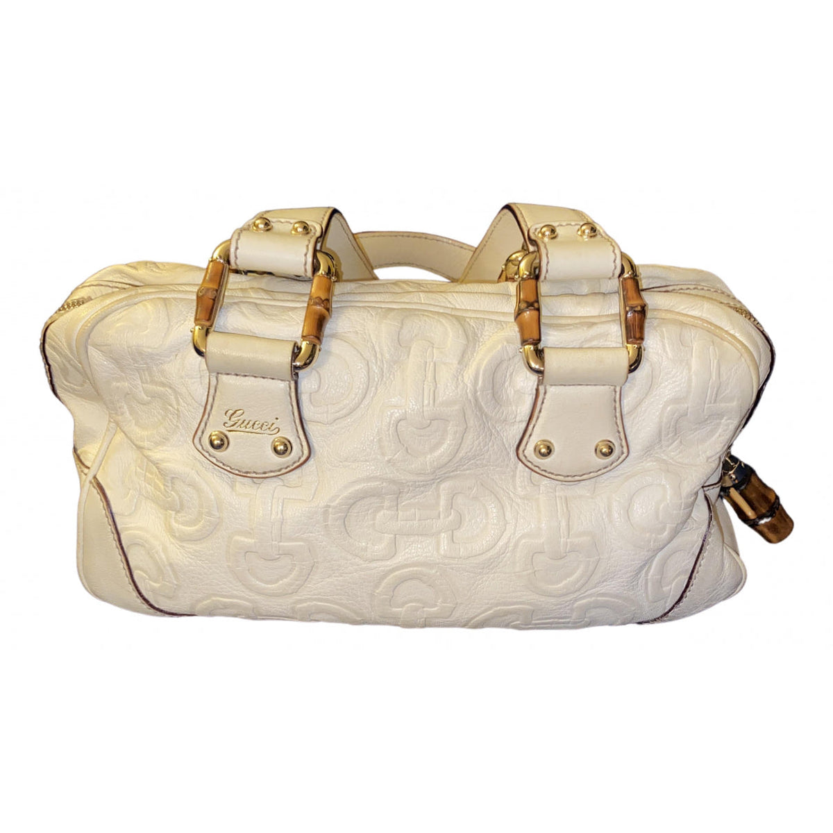 Gucci white leather handbag