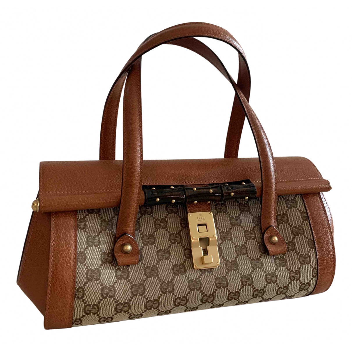 Gucci bamboo brown leather handbag