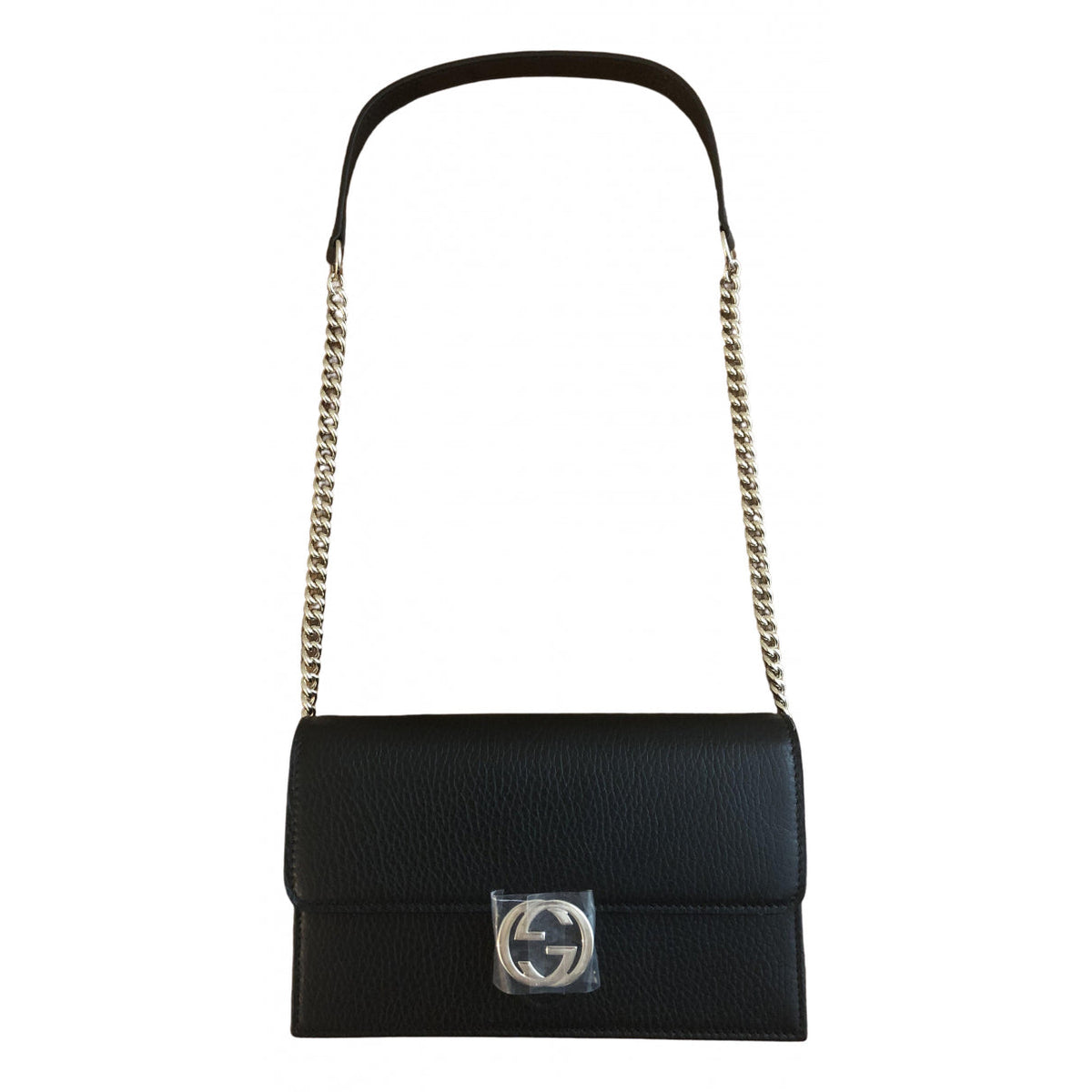 Gucci interlocking black leather handbag