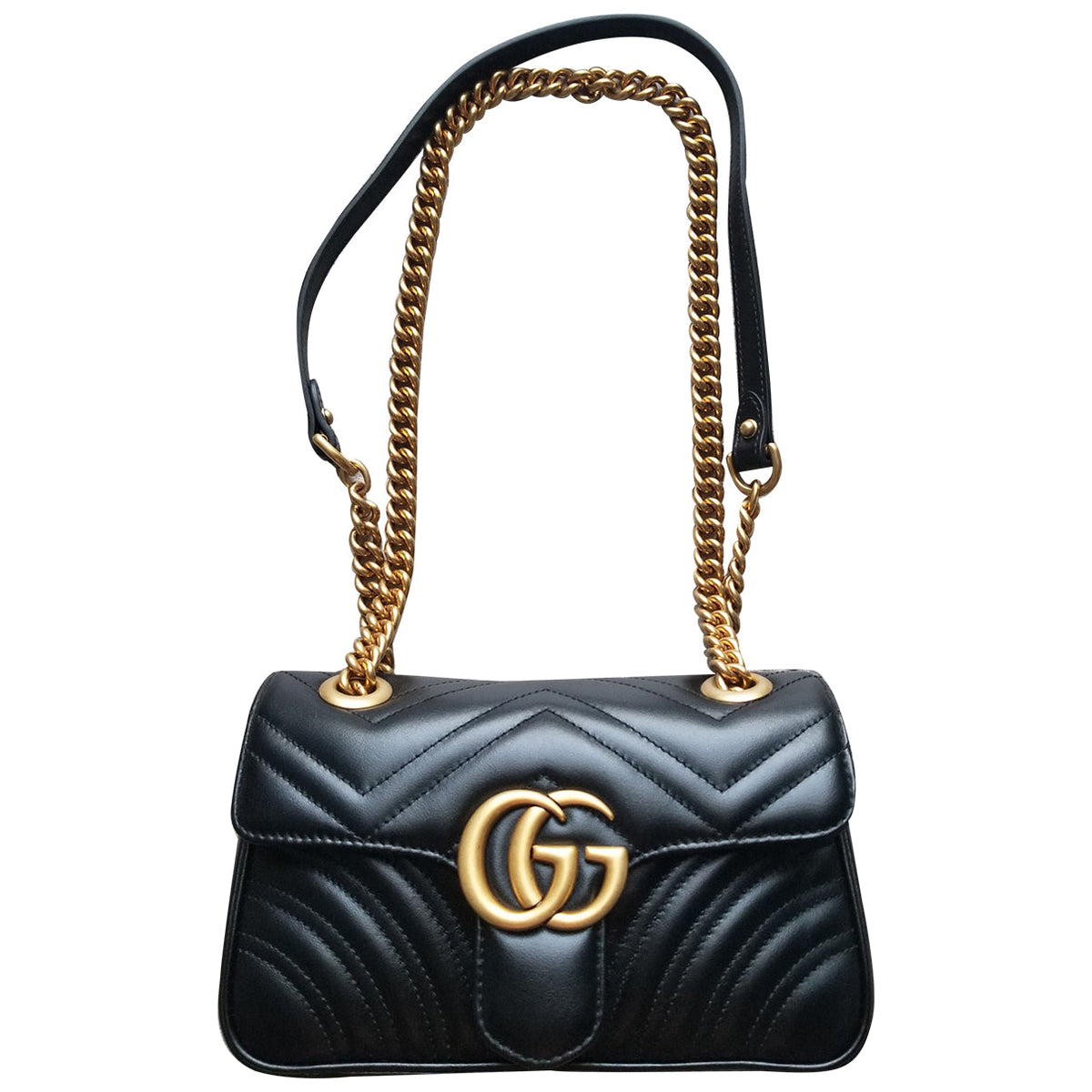 Gucci marmont black leather handbag