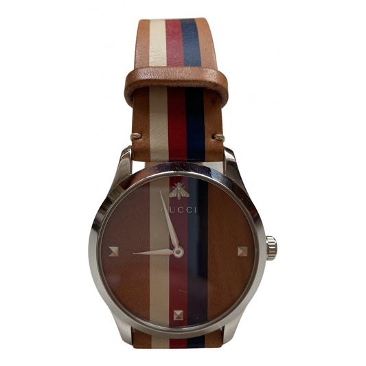Gucci g-timeless brown steel watch