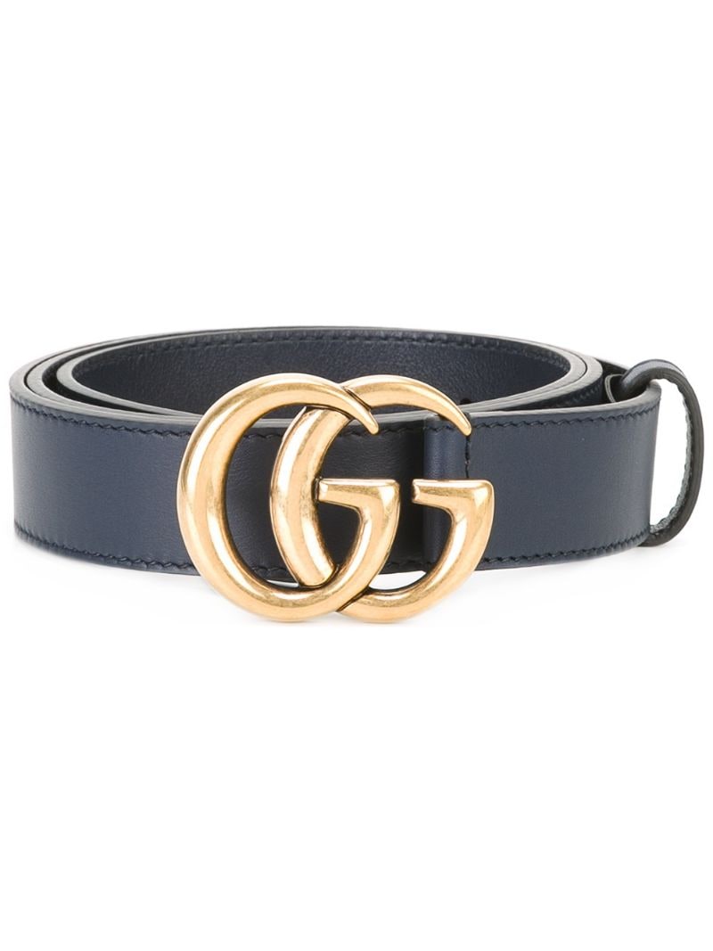 Gucci - interlocking GG buckle belt - men - Calf Leather - 105 - Blue