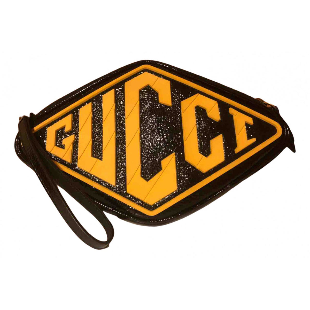 Gucci black leather clutch bag