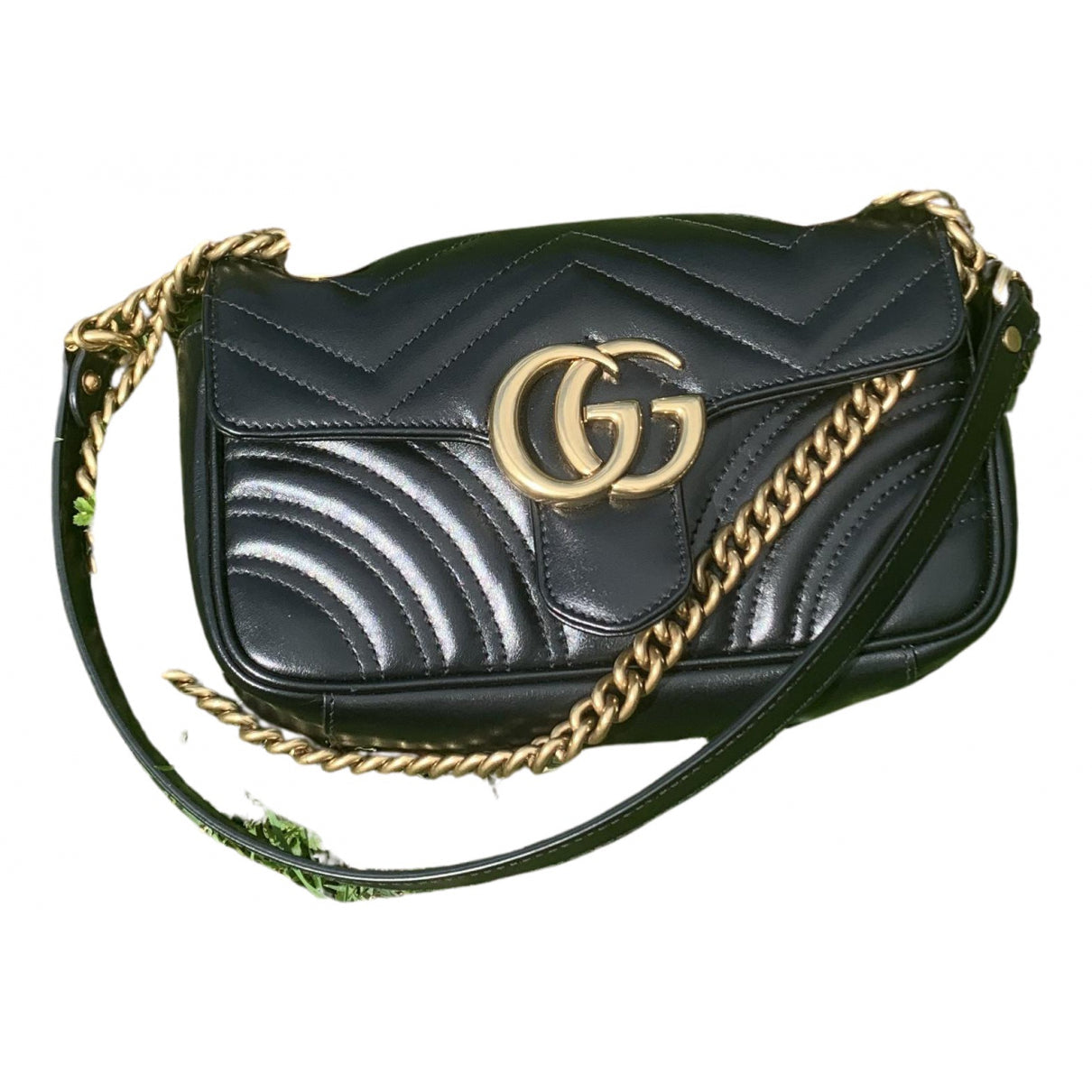 Gucci marmont black leather handbag