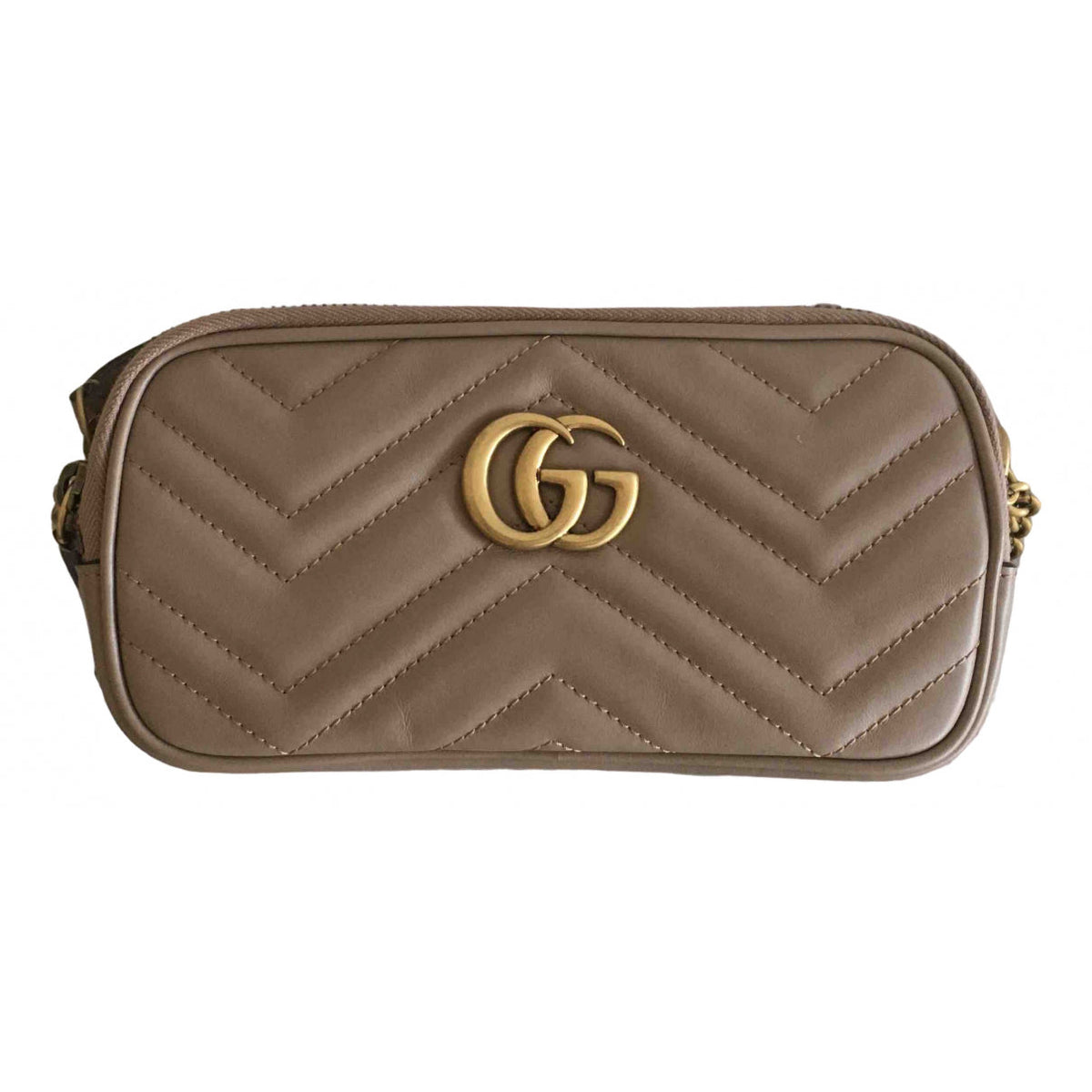 Gucci marmont beige leather handbag
