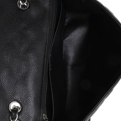 Black Caviar Quilted Jumbo Classic Single Flap Bag
