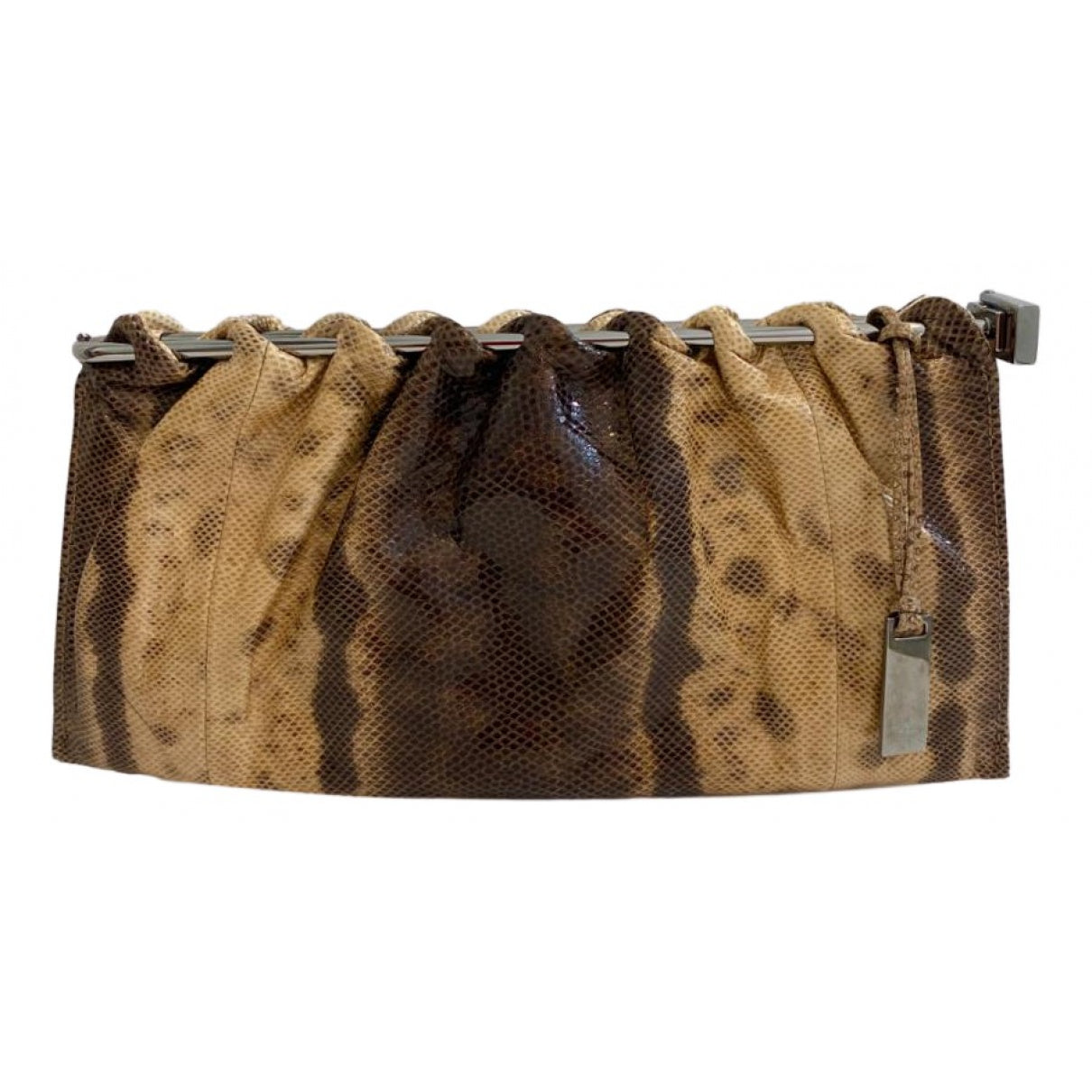 Gucci brown lizard clutch bag