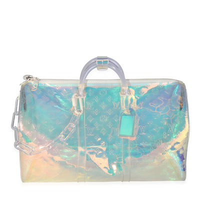 LOUIS VUITTON x Virgil Abloh Monogram PVC Prism Keepall Bandouliere 50