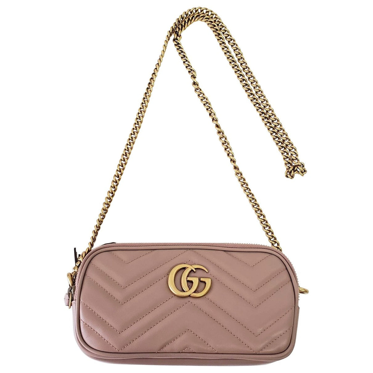 Gucci marmont beige leather clutch bag