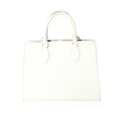 LOUIS VUITTON White Leather Monochrome Lockme Tote PM