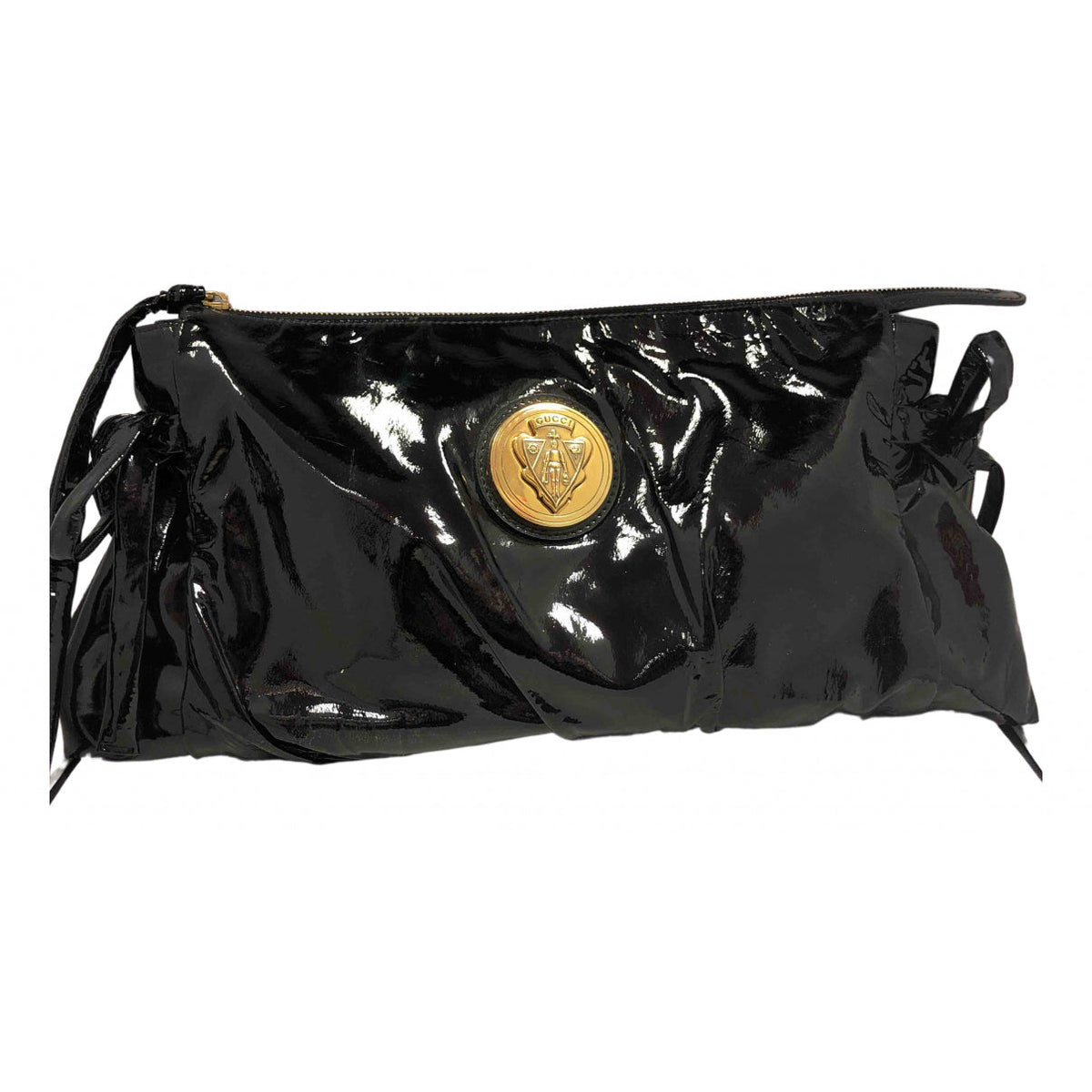 Gucci hysteria black patent leather handbag