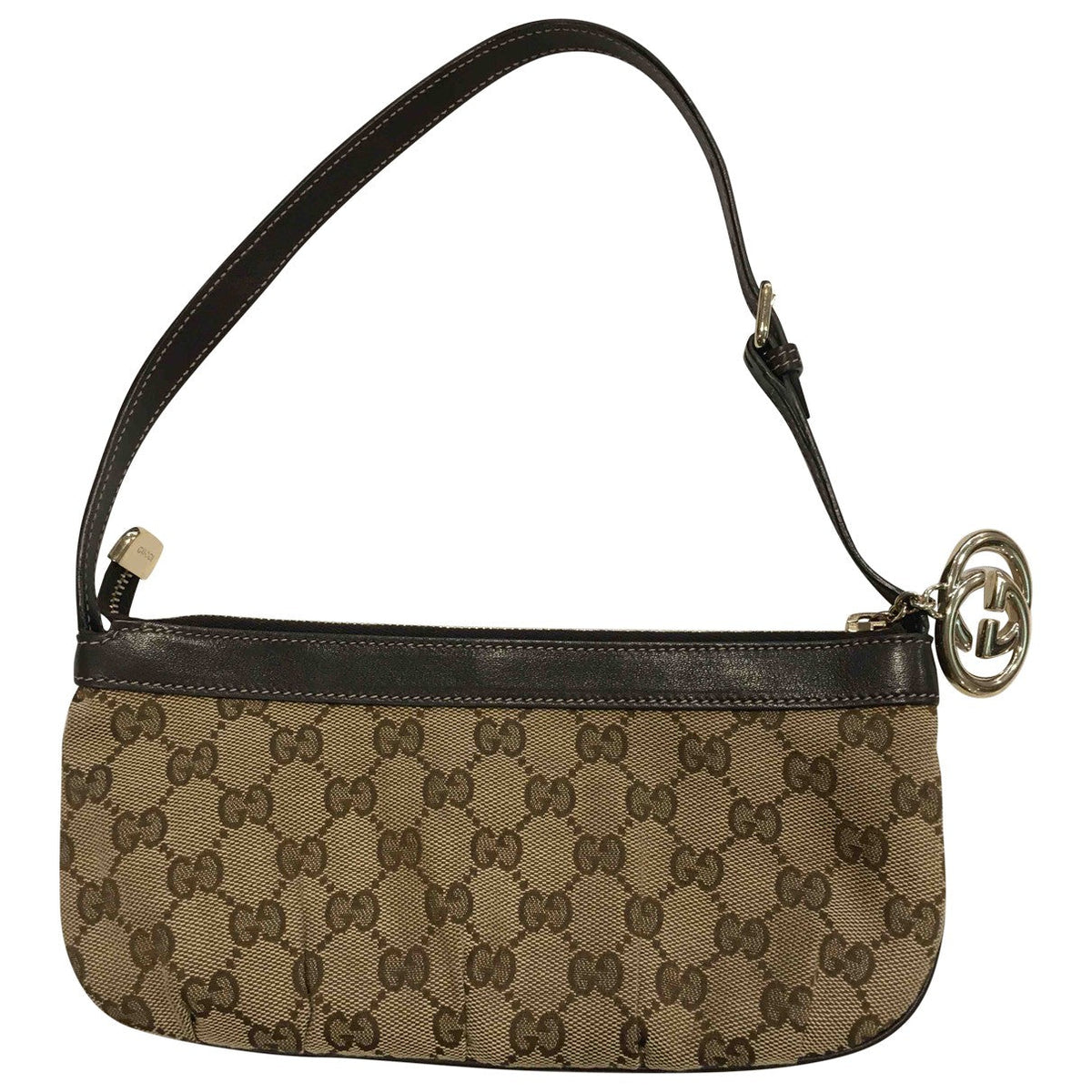 Gucci brown cloth clutch bag