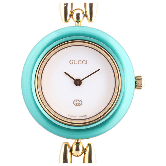 Gucci white gold plated watch