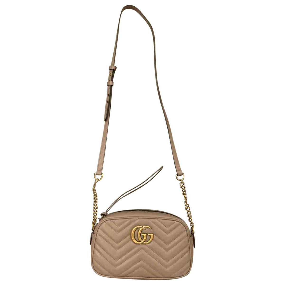 Gucci marmont pink leather handbag