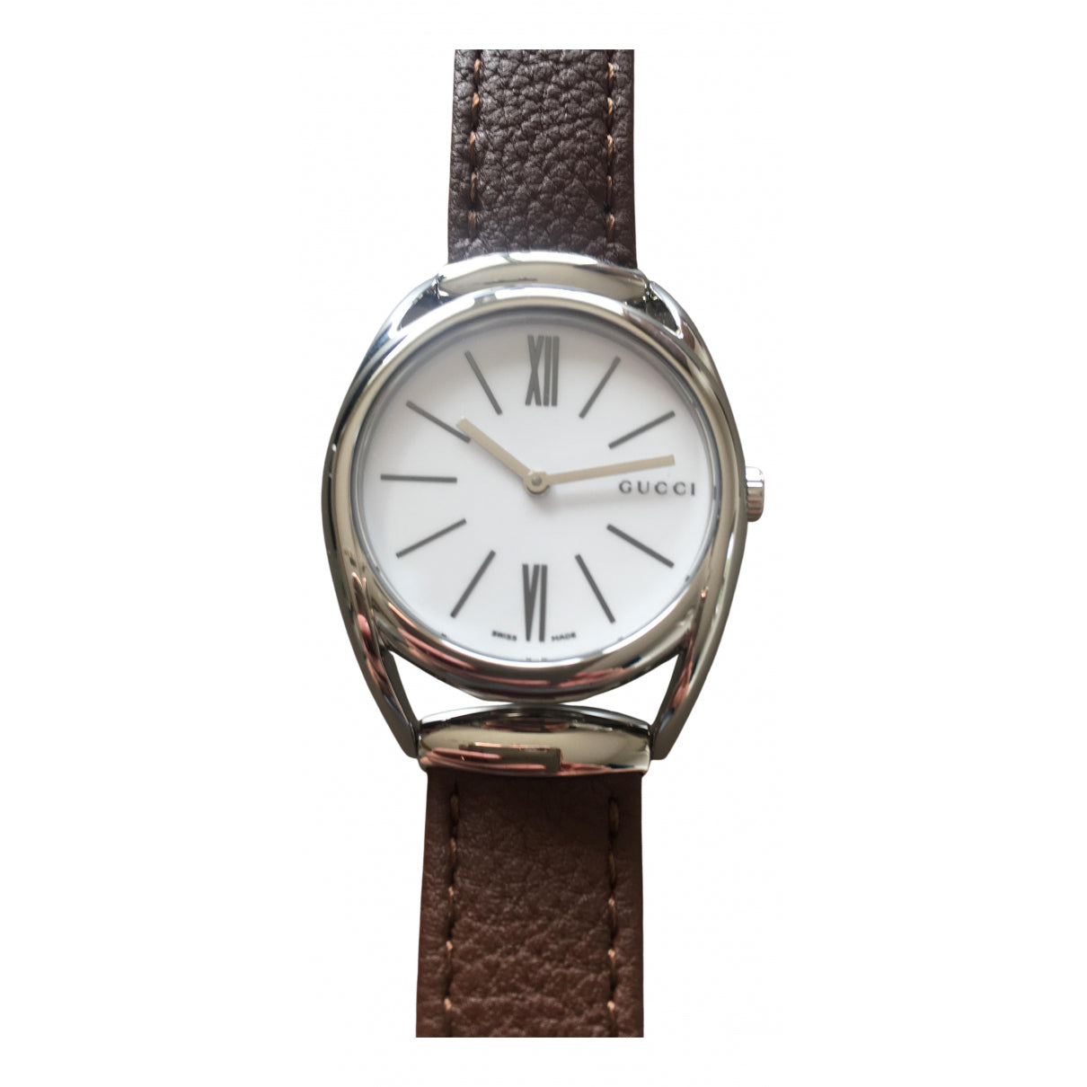 Gucci horsebit brown steel watch
