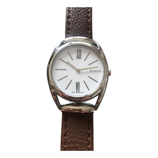 Gucci horsebit brown steel watch
