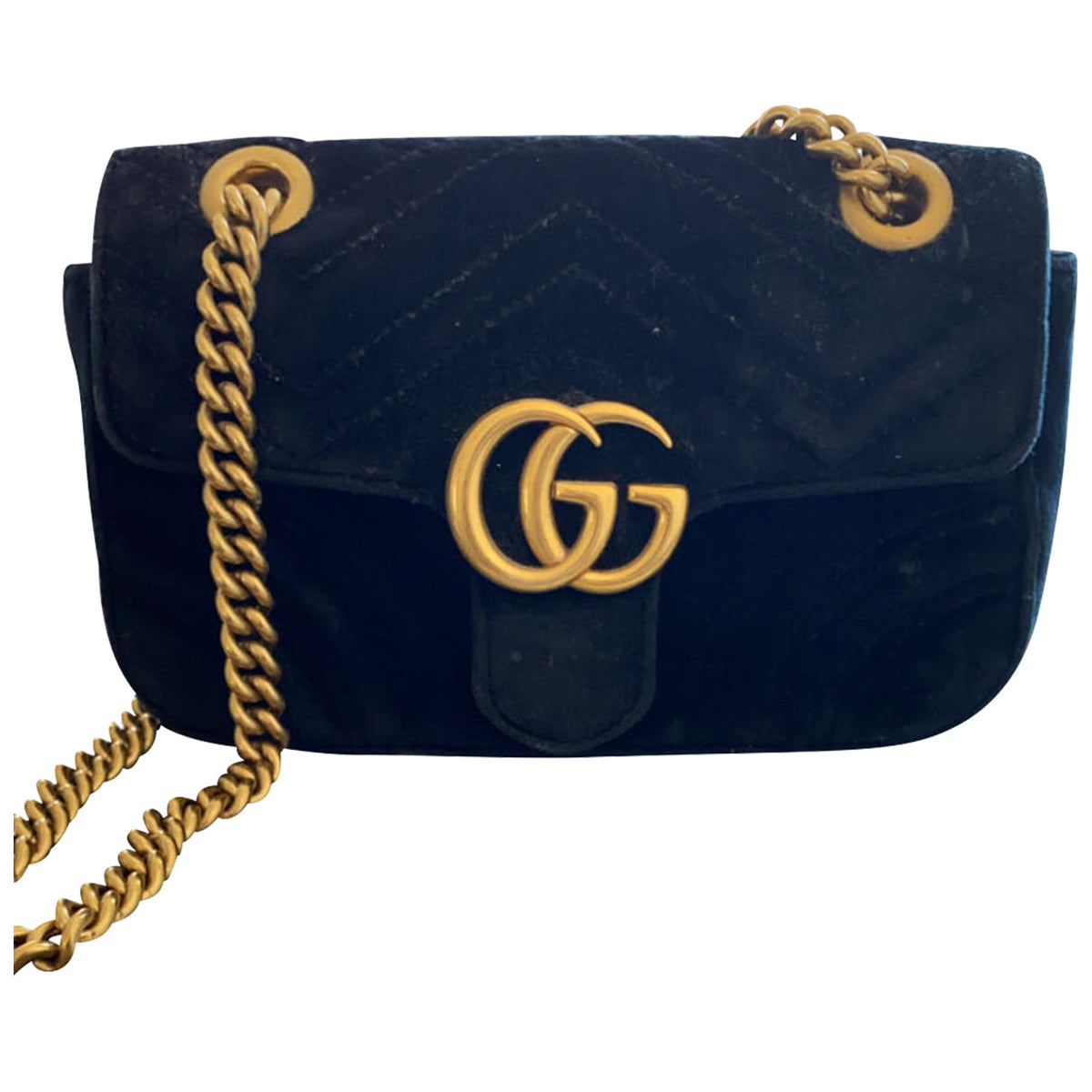 Gucci marmont black velvet handbag