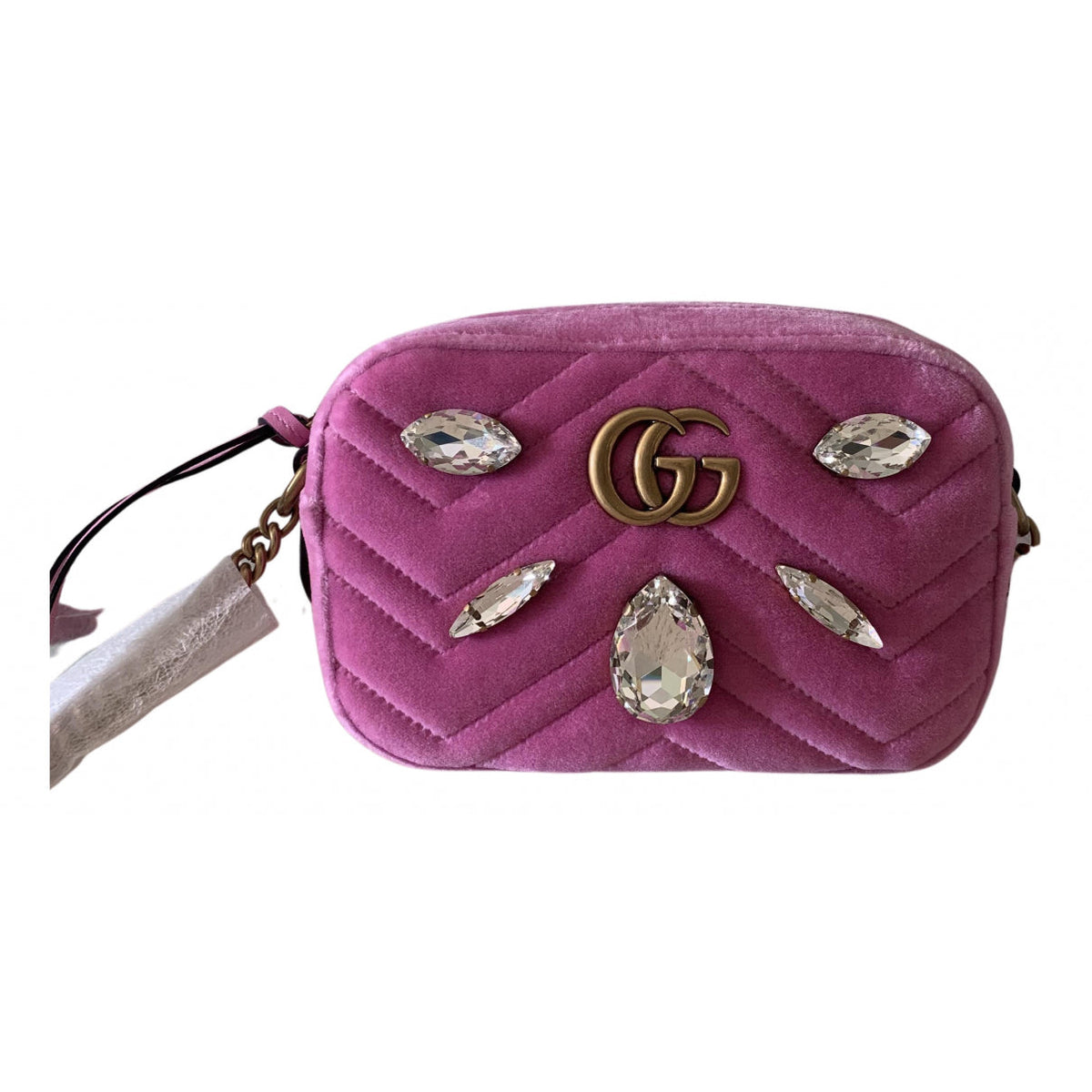 Gucci marmont pink velvet handbag