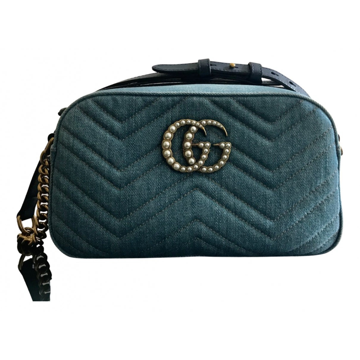 Gucci marmont blue denim - jeans handbag