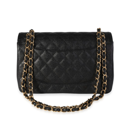 Black Quilted Caviar Jumbo Classic Double Flap Bag
