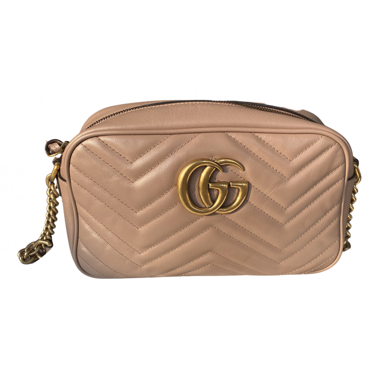 Gucci marmont pink leather handbag