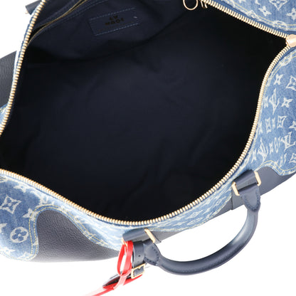 LOUIS VUITTON x NIGO Monogram Denim Drip & Taurillon Keepall Bandouliere 50