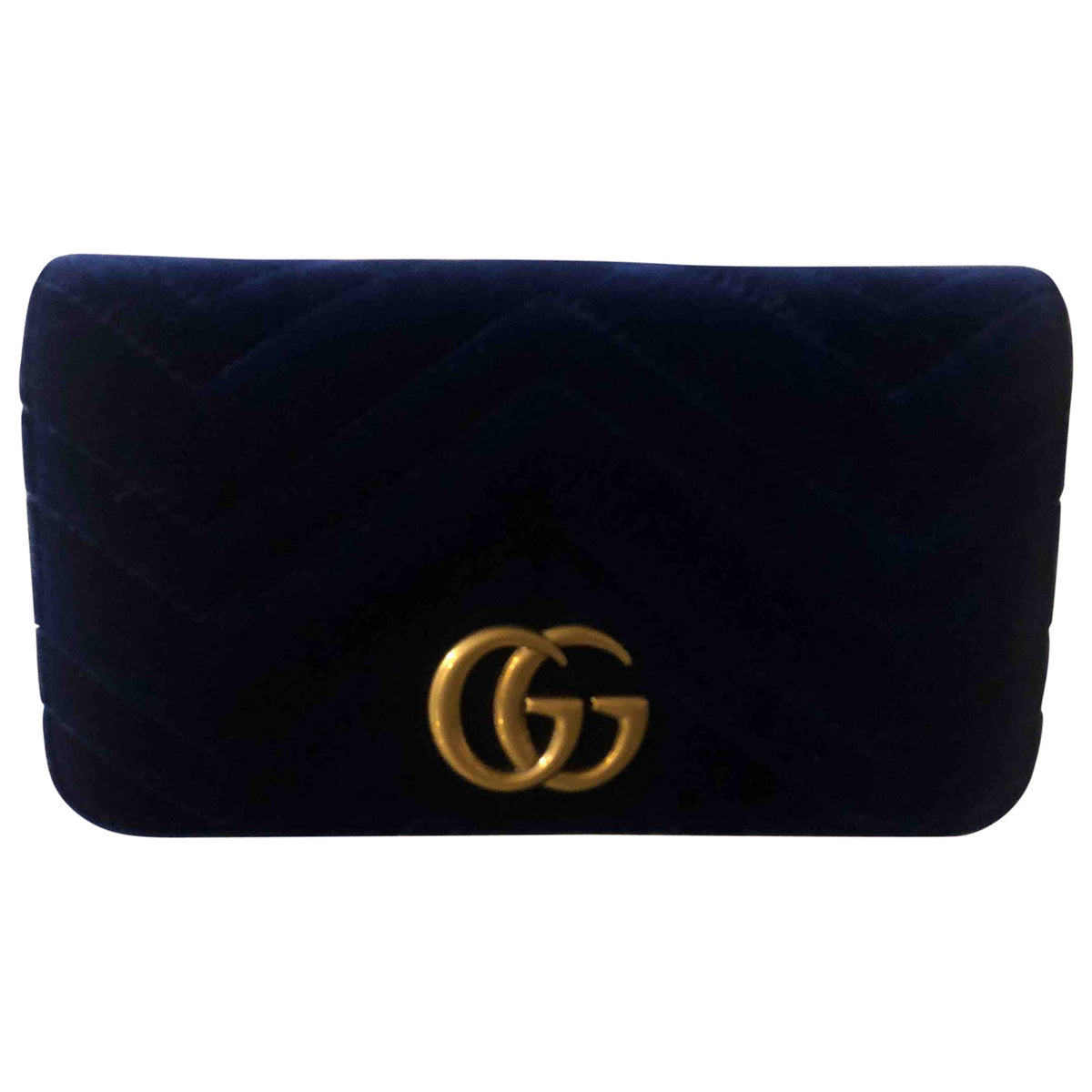 Gucci marmont blue velvet handbag