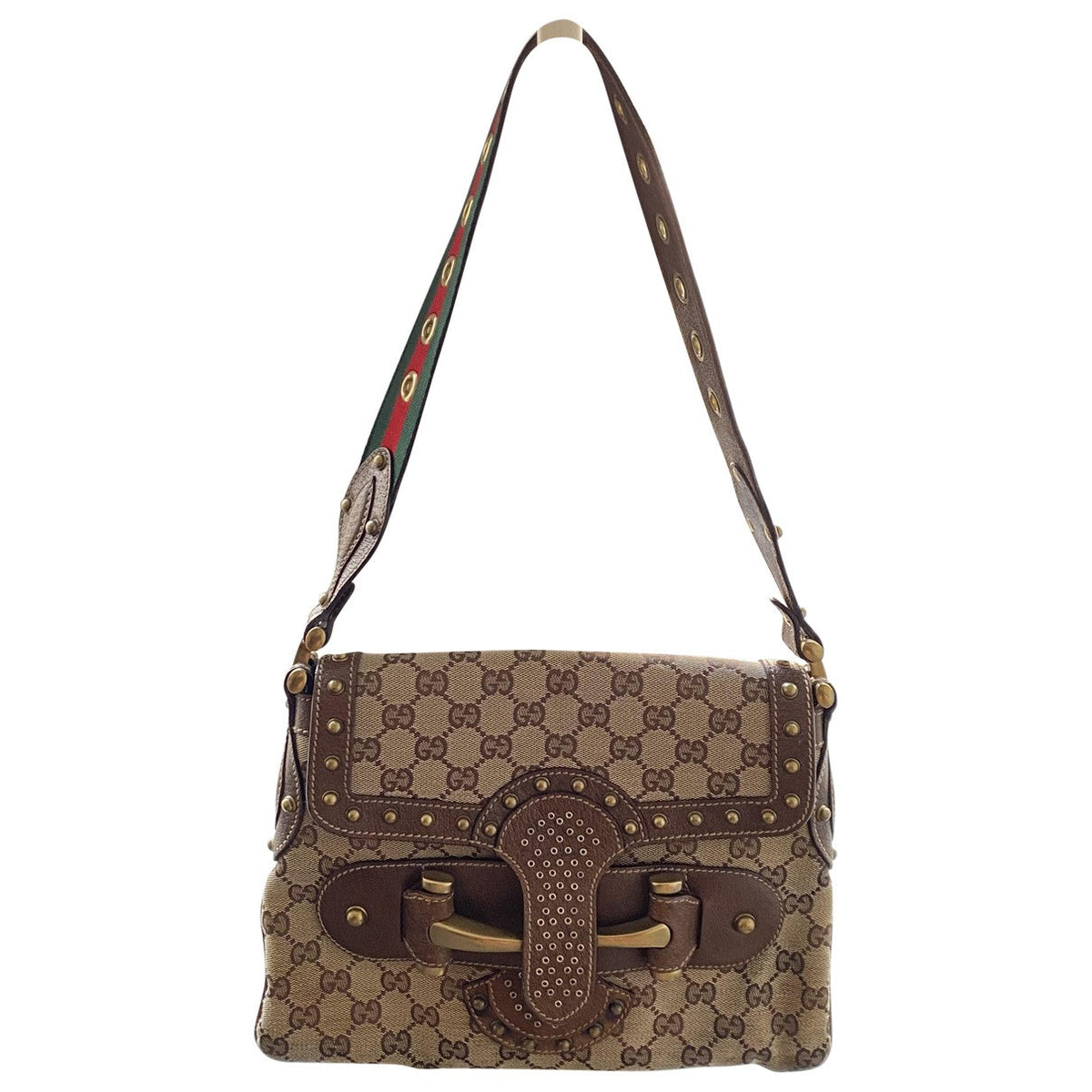 Gucci brown cloth handbag