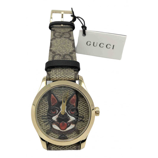 Gucci g-timeless brown gold plated watch