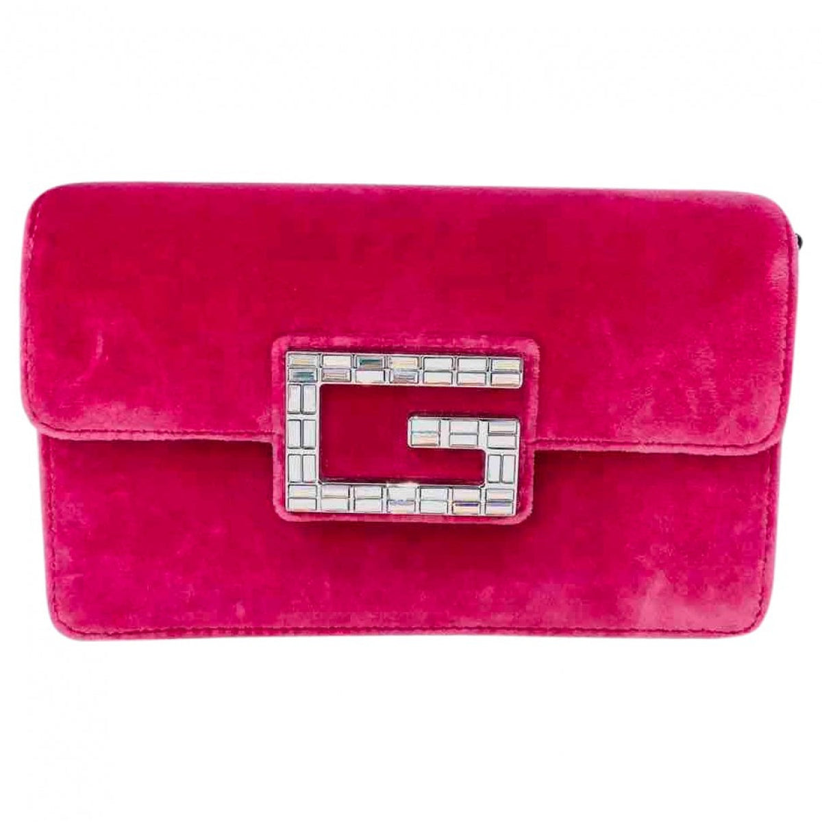 Gucci square g pink velvet handbag