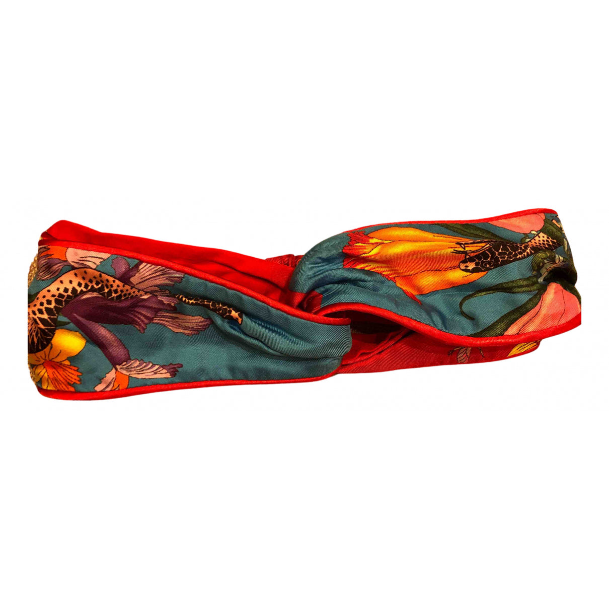 Gucci red silk hair accessories