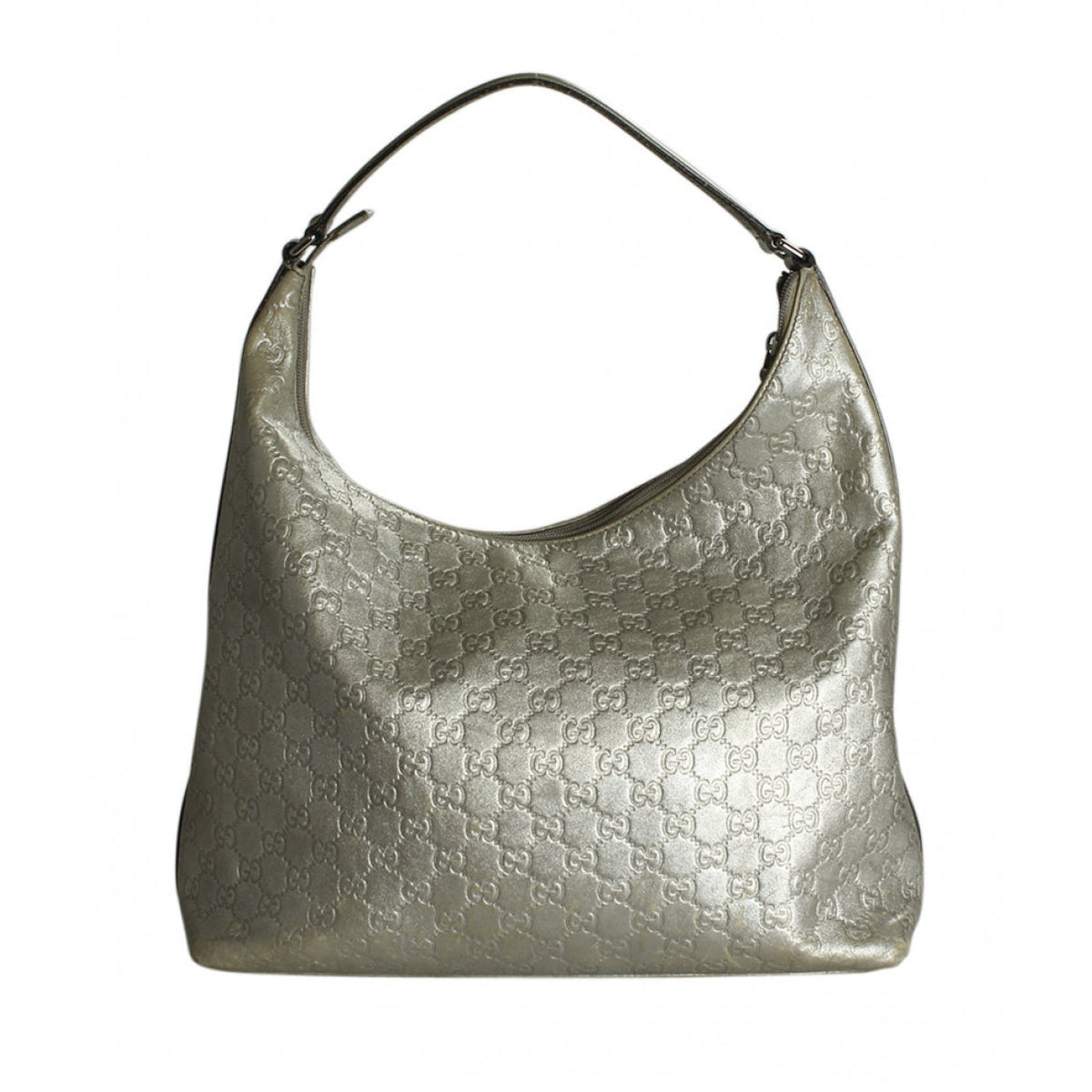Gucci silver leather handbag