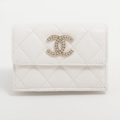 Chanel Matrasse Caviar S Compact Wallet White Gold  Random