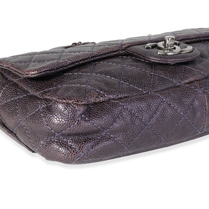 Purple Quilted Caviar Easy Flap Bag