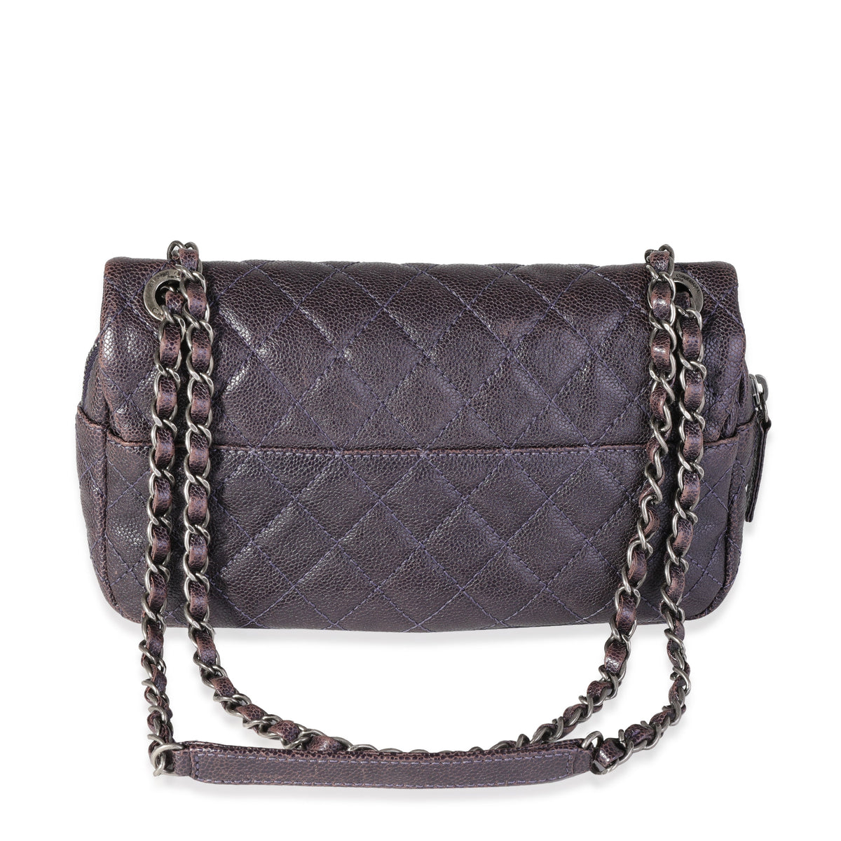 Purple Quilted Caviar Easy Flap Bag
