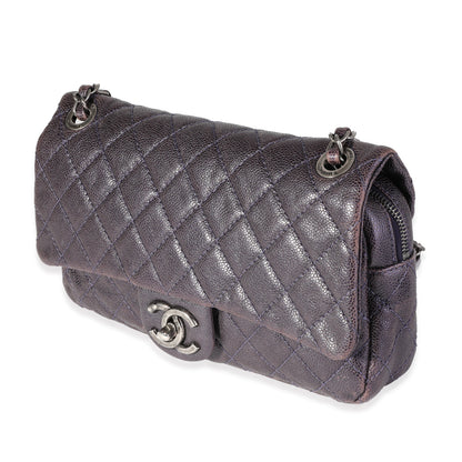 Purple Quilted Caviar Easy Flap Bag