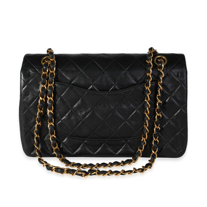 Vintage Black Quilted Lambskin Medium Classic Double Flap Bag