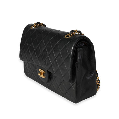 Vintage Black Quilted Lambskin Medium Classic Double Flap Bag