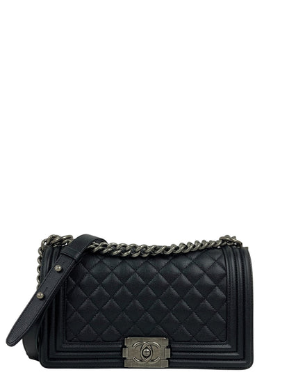 Chanel Black Caviar Medium Boy Bag