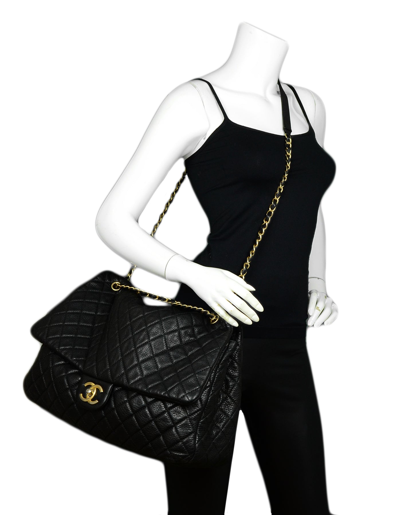 Chanel Black Calfskin Leather Airlines XXL CC Flap Bag